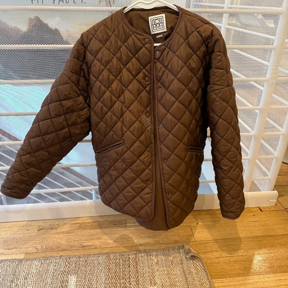 TOTEME Quilted Jacket in Saddle Brown - Size XXS